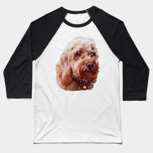 Cute Cavapoo Cavoodle puppy dog Face  - cavalier king charles spaniel poodle, puppy love Baseball T-Shirt